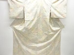 樹木模様織り出し十日町紬着物